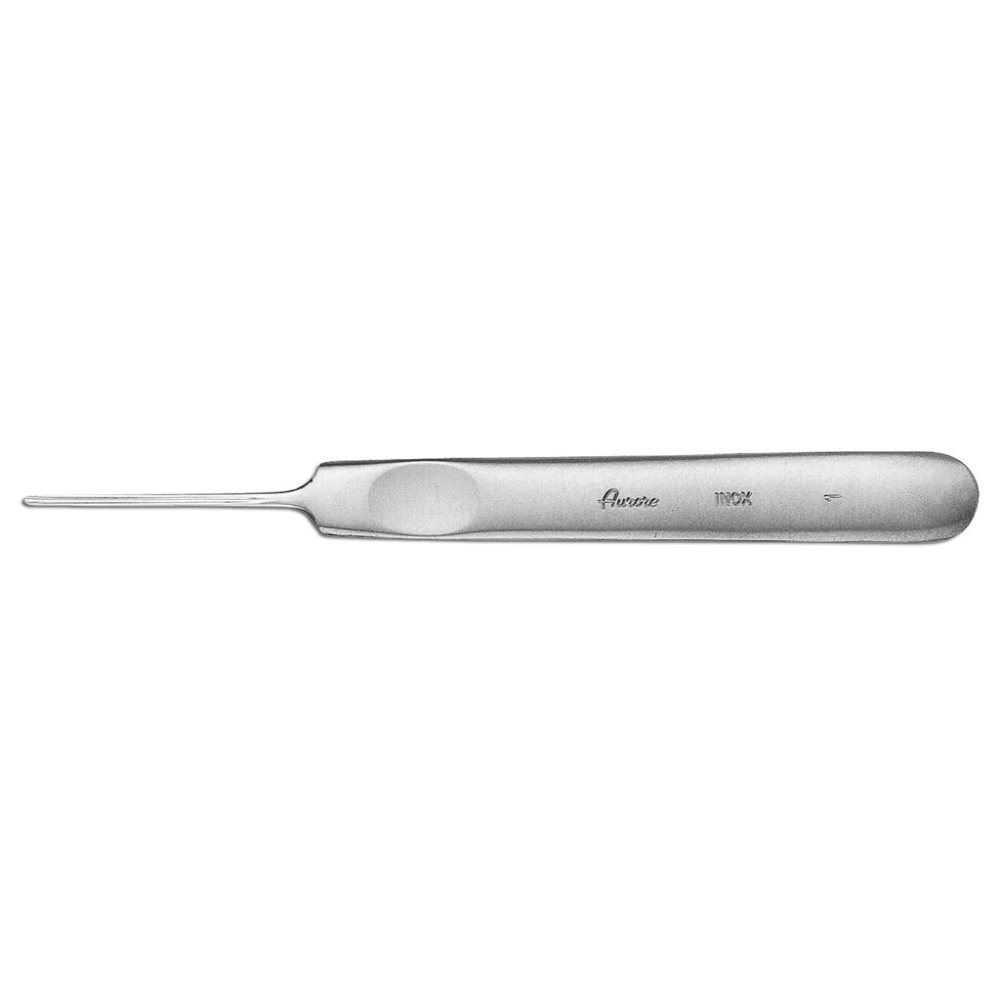 aurore-sgorbia-inox-n.1 Sgorbia Inox N.1 con lama sottile e lunga, manico tondo, bisturi di precisione per incisione