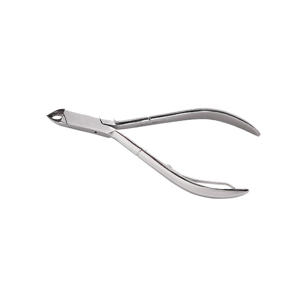 argenta-star-tronchese-pelle-12-cm-3mm Tronchese grigio metallico per pelle e cuticole, lame da 3mm rivolte a destra, vista di profilo