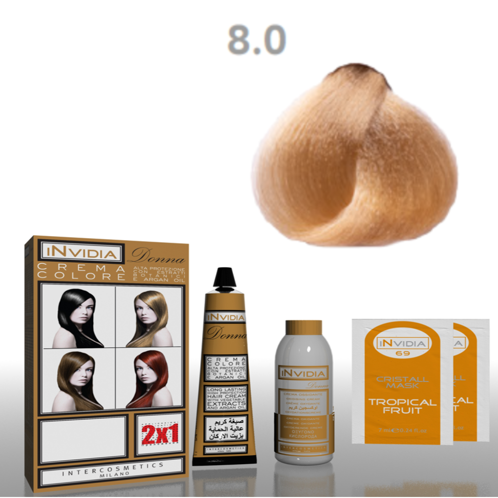 invidia-shampoo-colorante-crema-colore-donna-100ml-8.0-biondo-chiaro Invidia Shampoo Colorante Crema Colore Donna 100ML 8.0 Biondo Chiaro