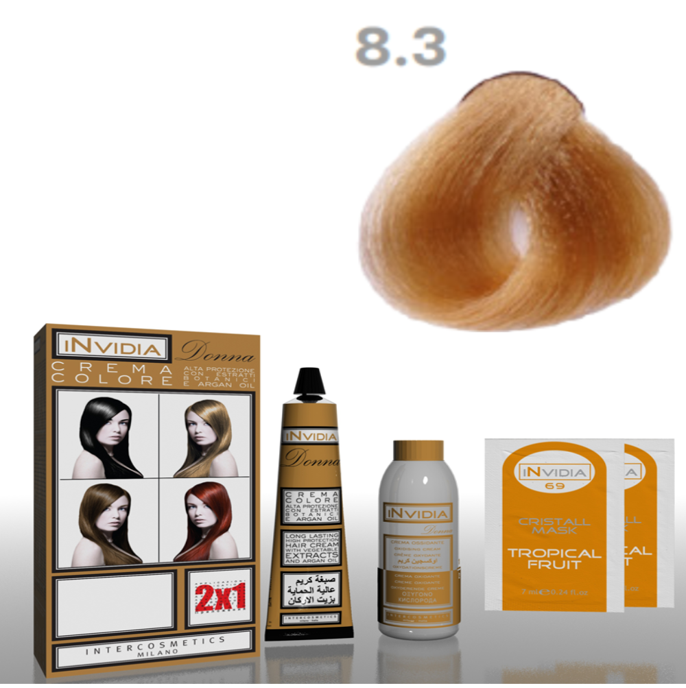 invidia-shampoo-colorante-crema-colore-donna-100ml-8.3-biondo-chiaro-dorato Invidia Shampoo Colorante Crema Colore Donna 100ML 8.3 Biondo Chiaro Dorato