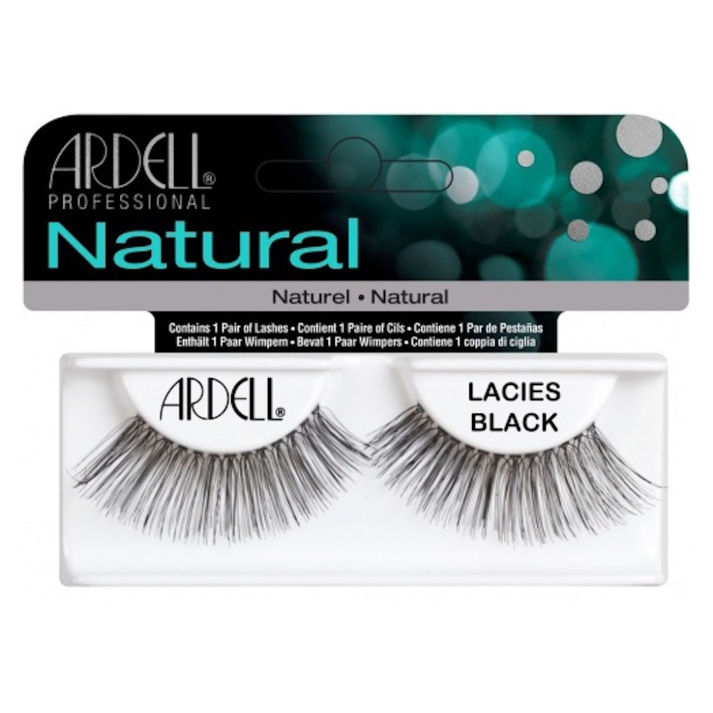 ardell-natural-ciglia-finte-lacies-black- Confezione Ardell Natural Ciglia Finte Lacies Black con ciglia visibili