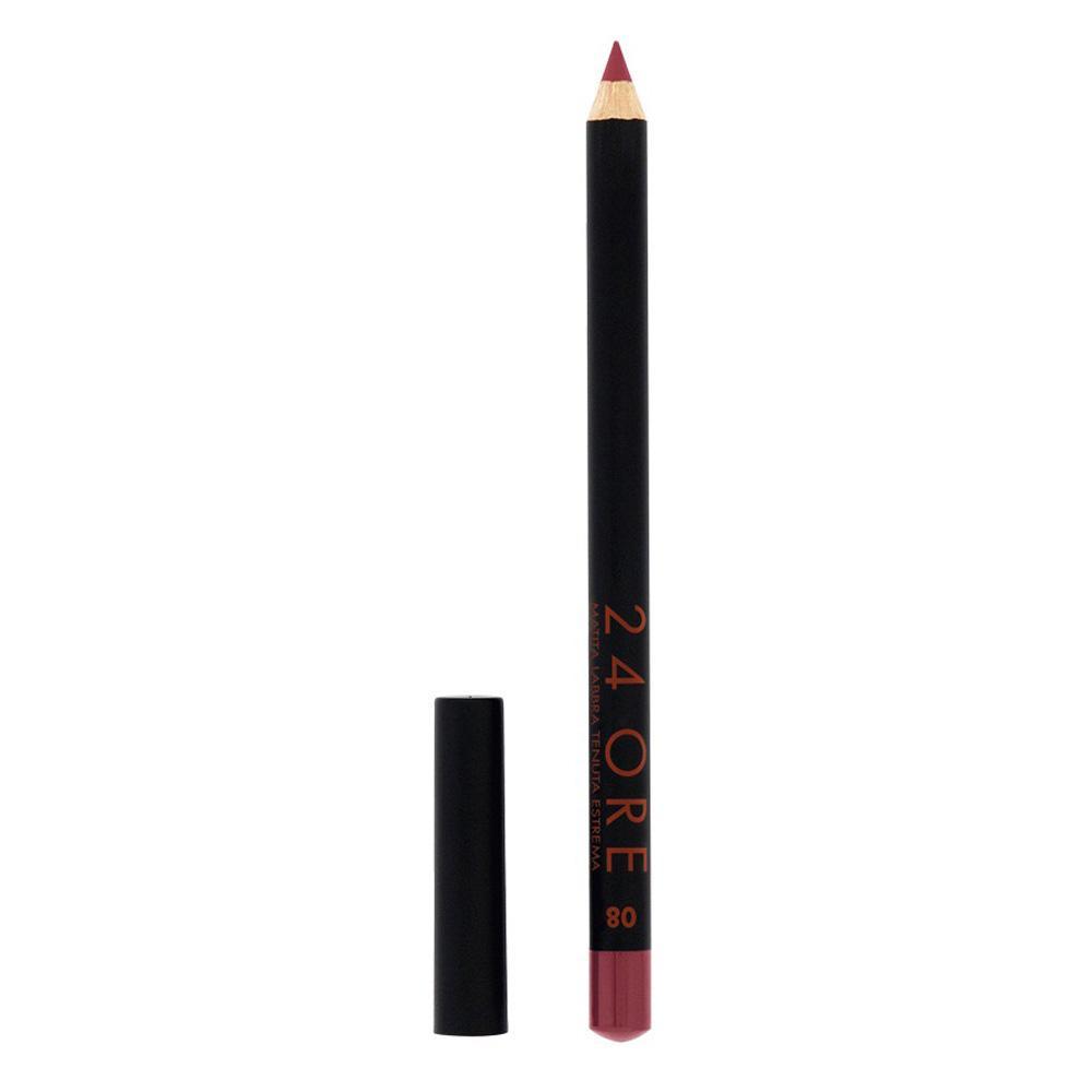 Matita labbra DEBORAH 24 Ore colore Fuchsia N.08, matita intera con tappo e affilata, su sfondo bianco