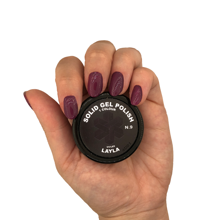 Layla Smalto Solid Gel Polish Uv Led 15GR N.9 Violet Noire