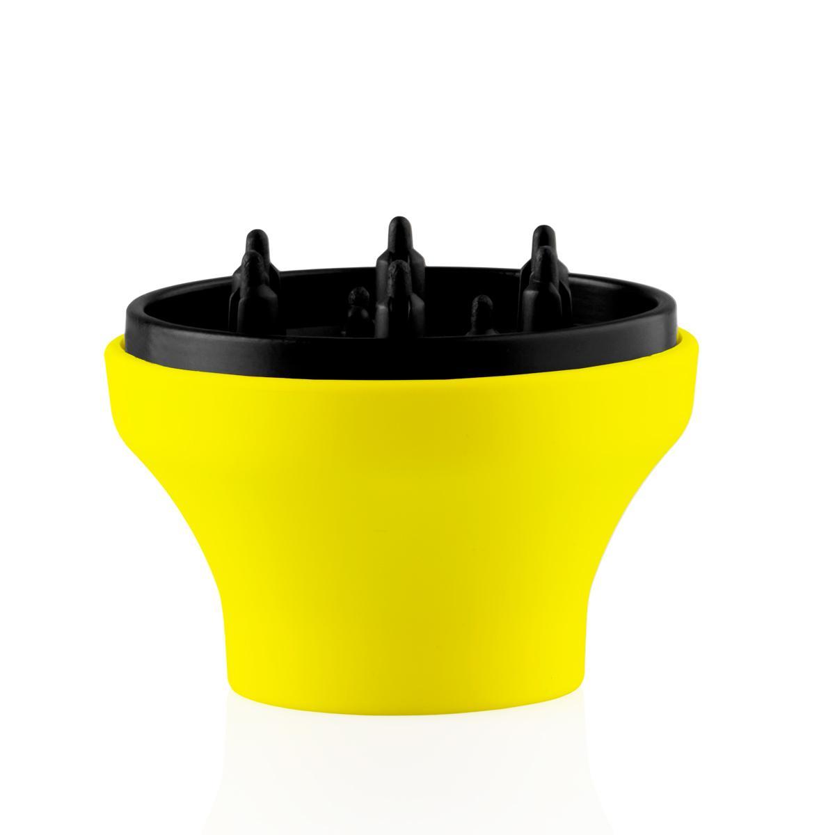 Primo piano diffusore con spicchi neri su base gialla