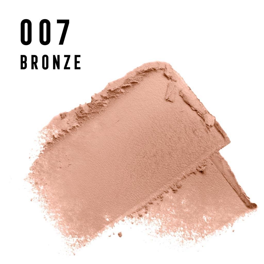 Fondotinta Facefinity Compact tonalità 007 Bronze, texture in polvere beige-bronzata