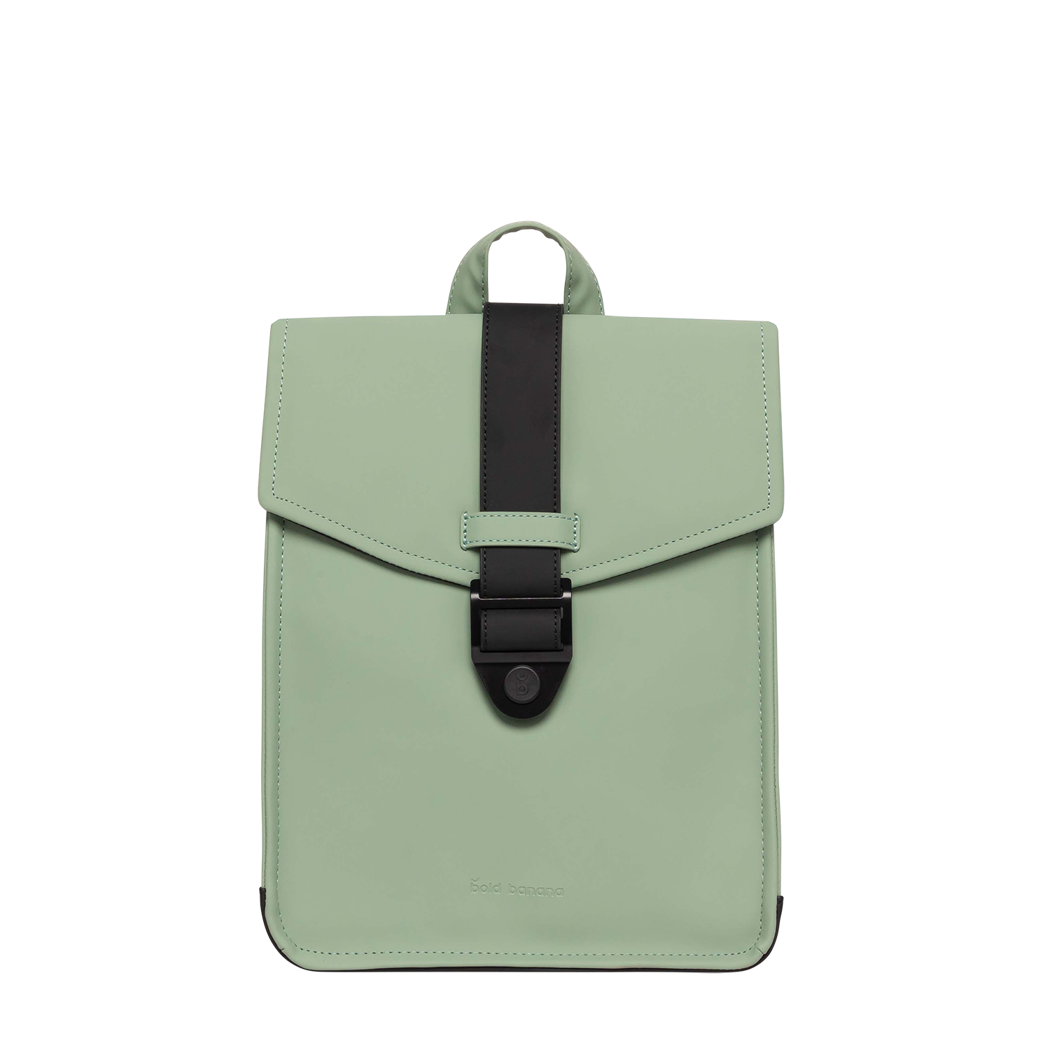 Zaino mini envelope verde salvia con tracolla nera