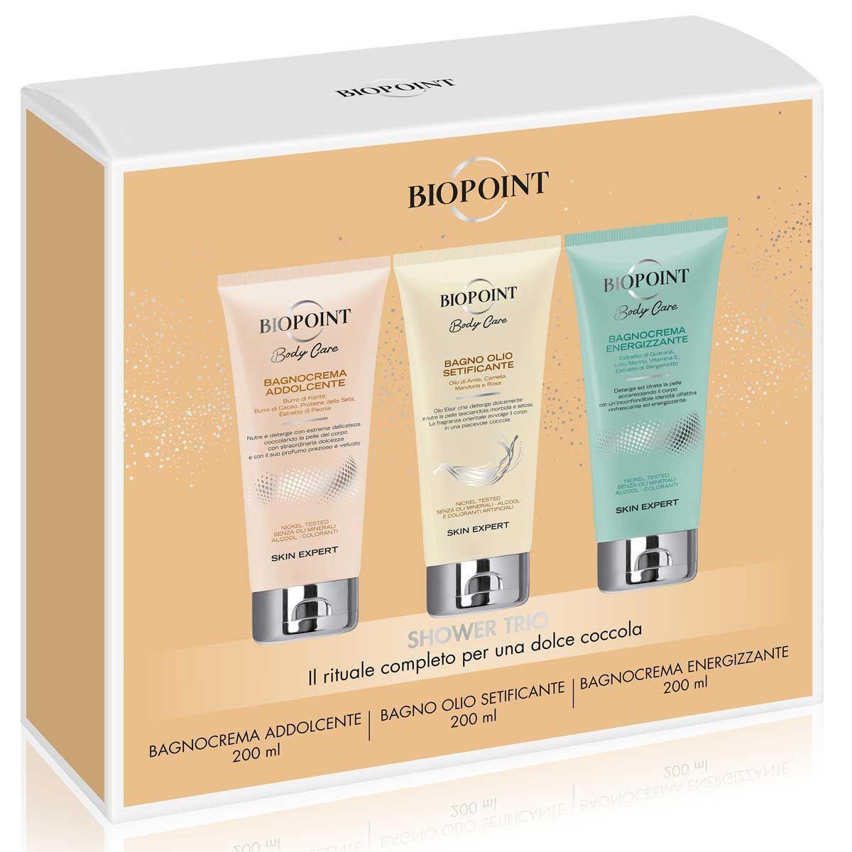 biopoint-body-care-cofanetto-bagnocrema-addolcente-200-ml-+-energizzante-200-ml-+-setificante-200-ml Biopoint Body Care Cofanetto Bagnocrema Addolcente 200 ML + Energizzante 200 ML + Setificante 200 ML