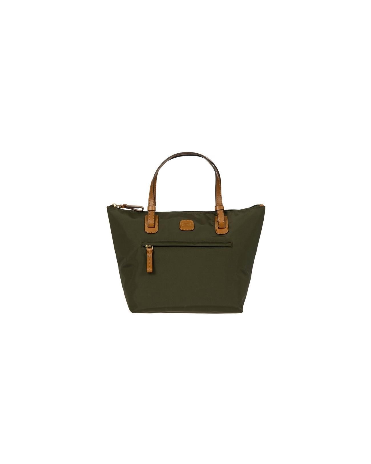 bric's-x-collection-oliva Borsa tote Bric's X-Collection di colore oliva con manici in cuoio marrone