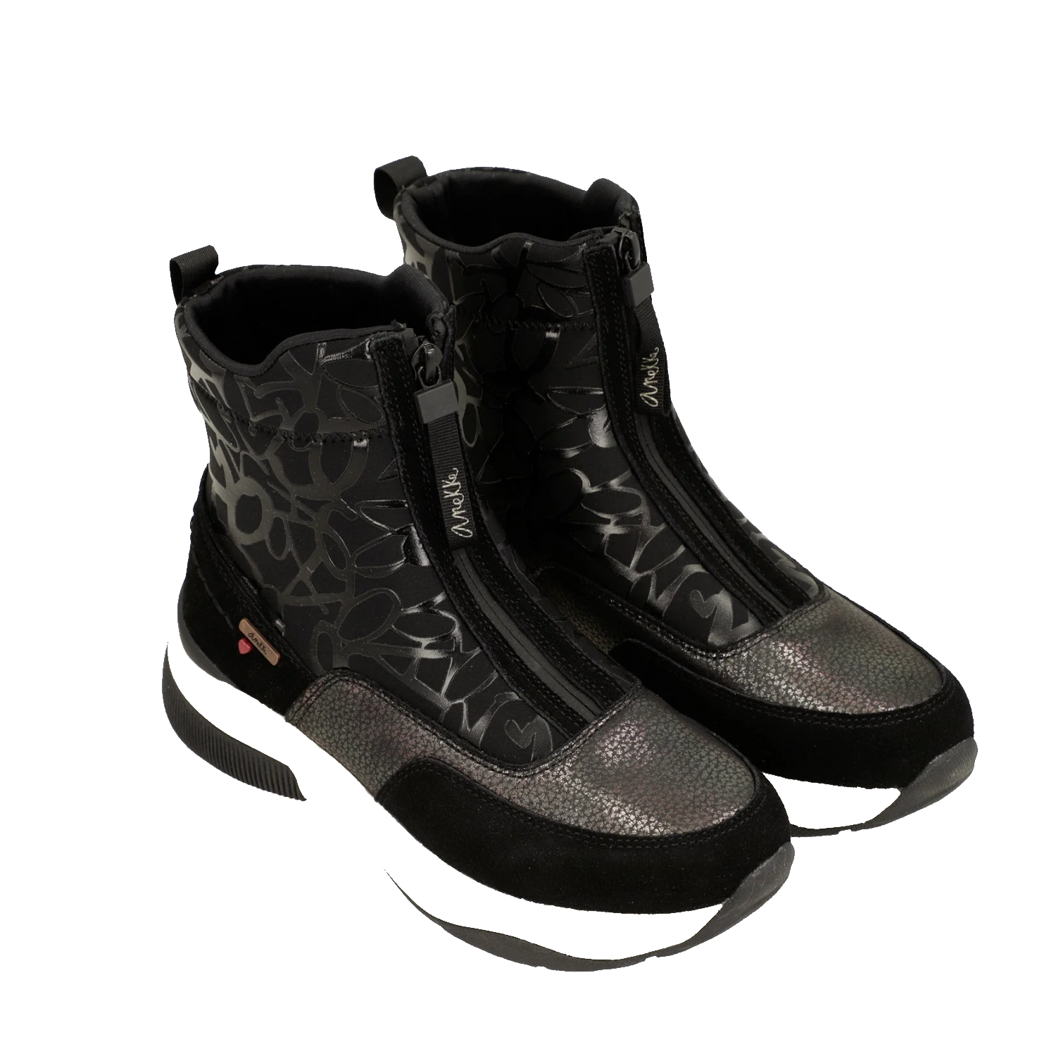 anekke anekke stivaletto sportivo nero elegante n.40 - foto 1 Stivaletti sportivi neri ANEKKE con inserti scintillanti, tacco 5 cm, doppia zip laterale