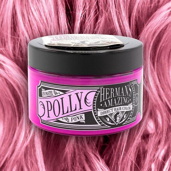 Tintura per capelli HERMAN'S POLLY 115ml colore rosa in barattolo con etichetta nera
