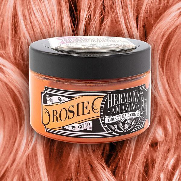 Barattolo tinta capelli HERMAN'S AMAZING DIRECT HAIR COLOR 115ML E620 Rosie su sfondo capelli rossi