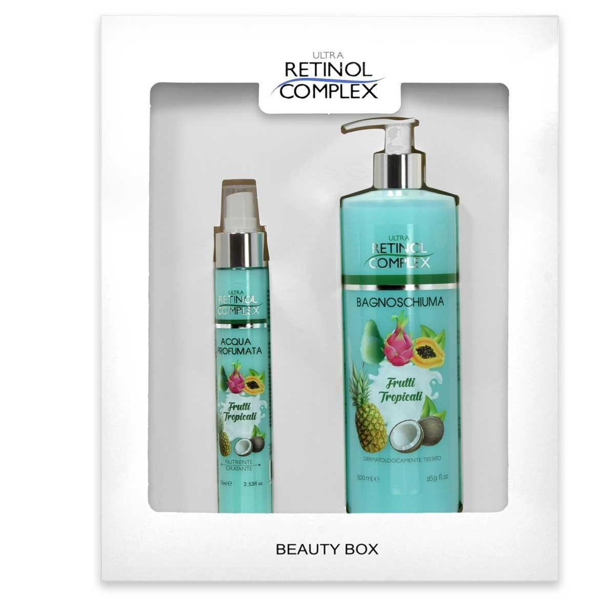 retinol-complex-beauty-box-bagnoschiuma-500ml-+-acqua-profumata-75ml-frutti-tropicali Retinol Complex Beauty Box Bagnoschiuma 500ML + Acqua Profumata 75ML Frutti Tropicali