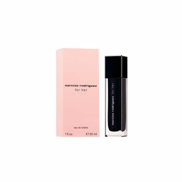 narciso rodriguez e.d.t.n.rodriguez her 30ml - foto 1 Bottiglia rosa di profumo Narciso Rodriguez Her 30ml con confezione contenitore nero