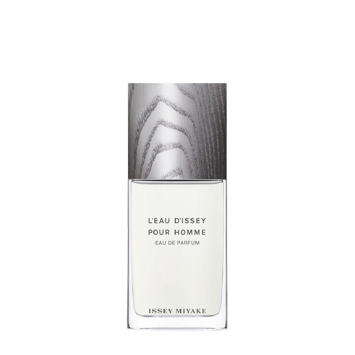 e.d.p-eau-d'issey-h.intense-75ml Flacone E.D.P Eau D'Issey H.Intense bianco e trasparente con tappo grigio a forma di arco, 75 ML