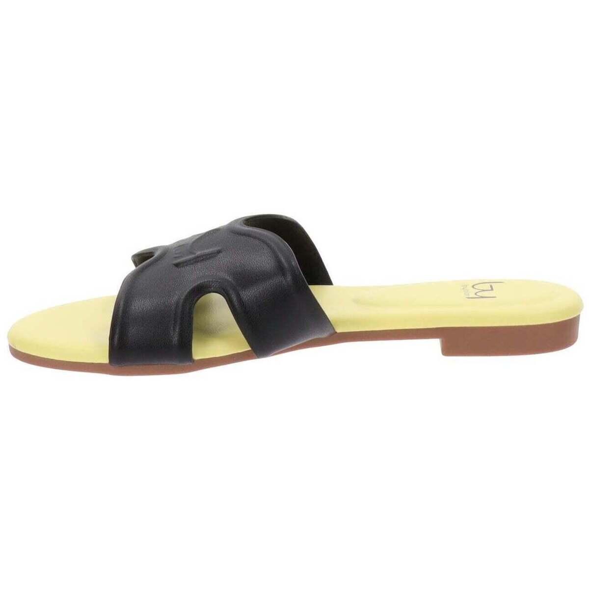 byblos byblos scarpe donna yn rossie by nero taglia n°36 bysc94501 - foto 1 Sandalo donna Byblos con fascia nera e plantare giallo, vista laterale
