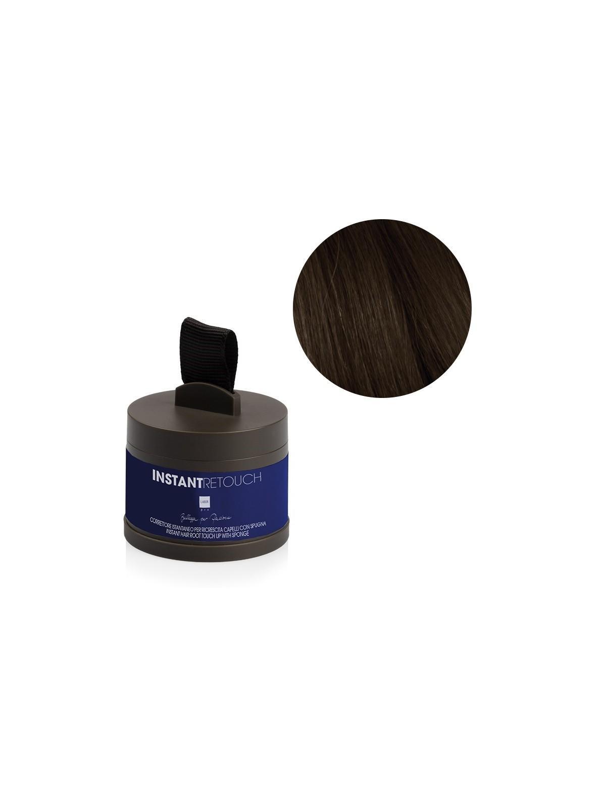 Flacone con applicatore e campione di colore castano di Labor Instant Retouch