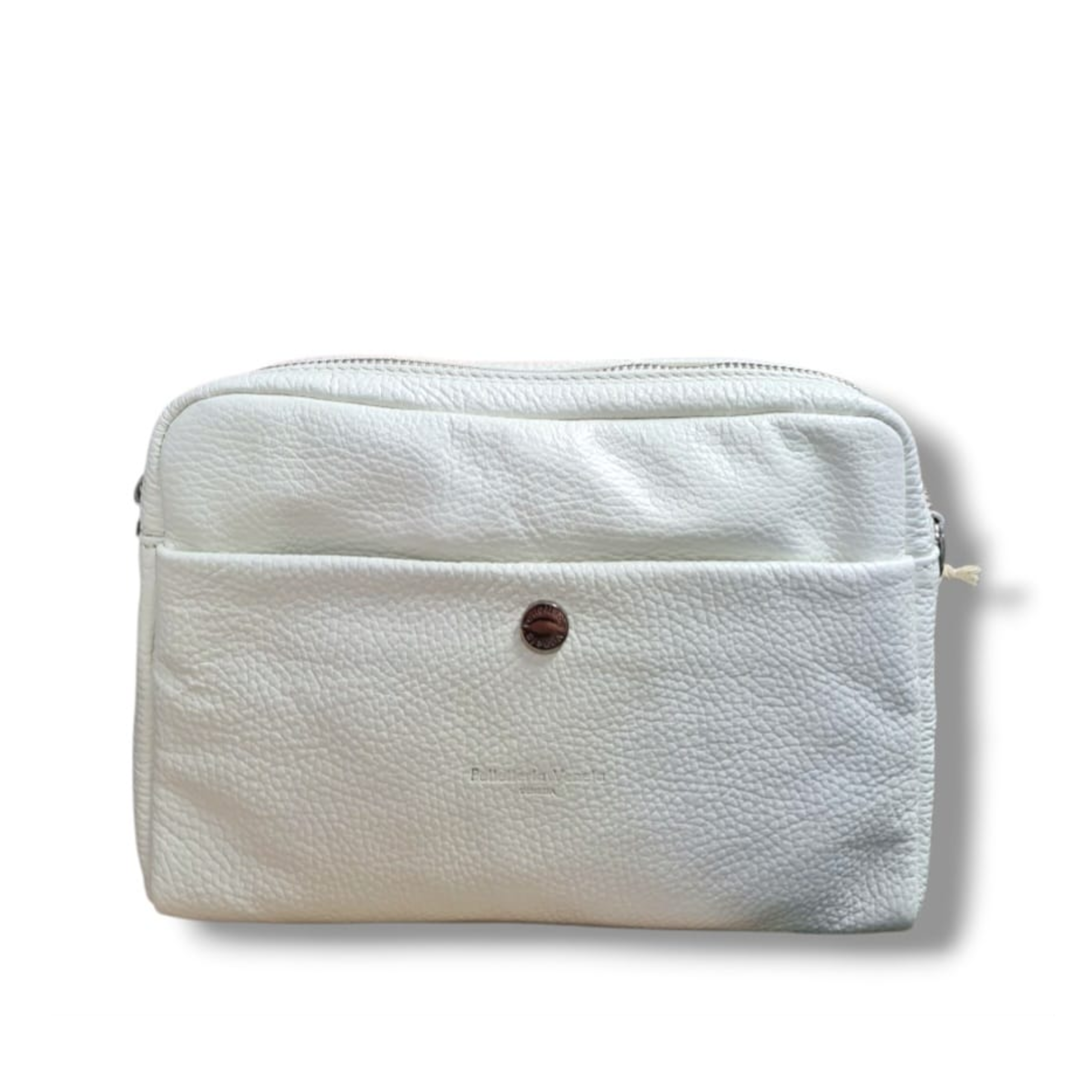 pelletteria veneta pelletteria veneta tracolla in pelle dollaro linea stresa bianco d25489-bianco - foto 1 Tracolla pelle bianco Stresa: chiusura zip, bottone marrone
