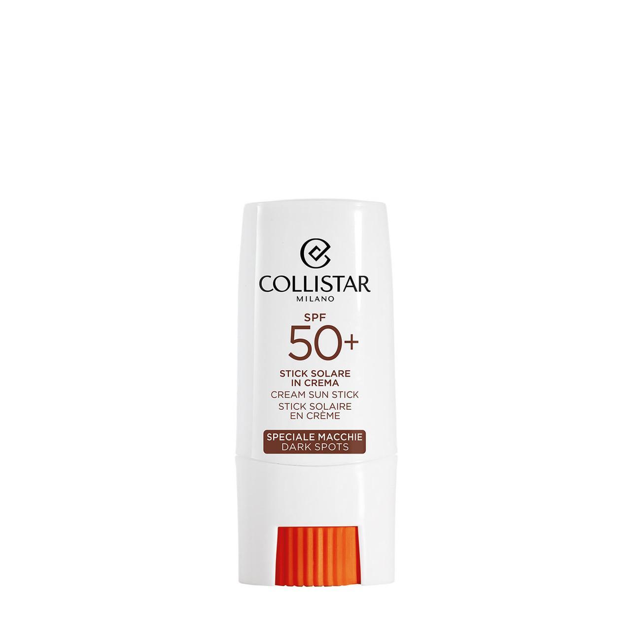 collistar collistar sun stick macchie 50+ - foto 1 Stick solare Collistar Sun Stick protezione 50+ con tappo arancione, fronte del prodotto