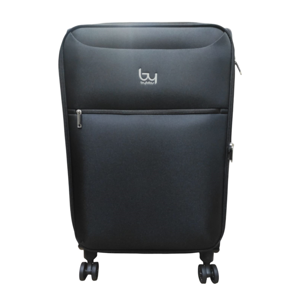 Valigia Byblos sintetica navy taglia S, vista frontale con ruote