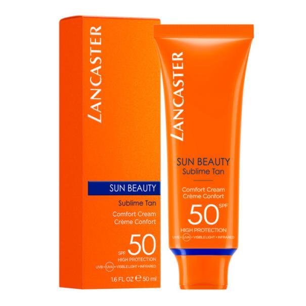 Crema solare viso Lancaster SPF50 protezione alta, texture leggera