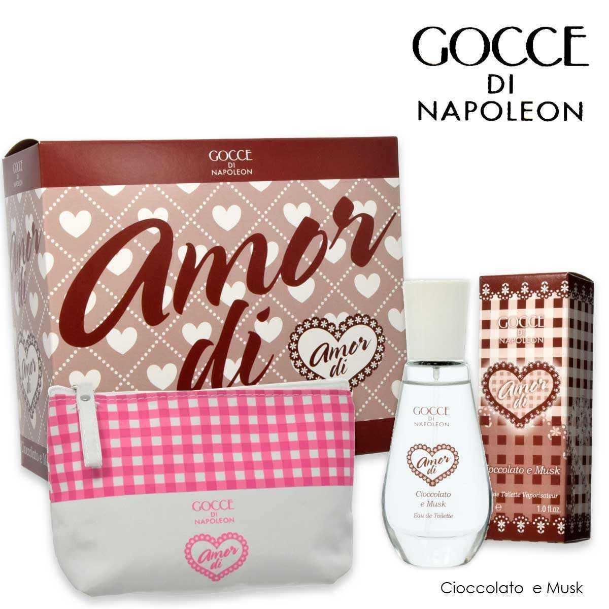 Set gocce di cioccolato con confezione, tessuto rosa e bianco, prodotti correlati