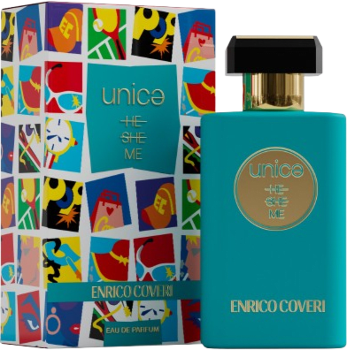 enrico coveri e.d.p.coveri unic he/she/me 100ml - foto 1 Profumo Enrico Coveri Unisex HE/SHE/ME, flacone da 100 ml