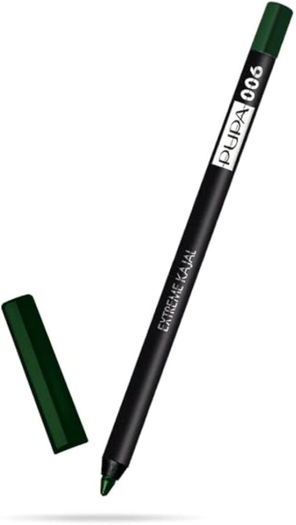 pupa pupa extreme kajal pencil n.006 - foto 1 PUPA Extreme Kajal matita nera con cappuccio verde, prodotto isolato su sfondo neutro