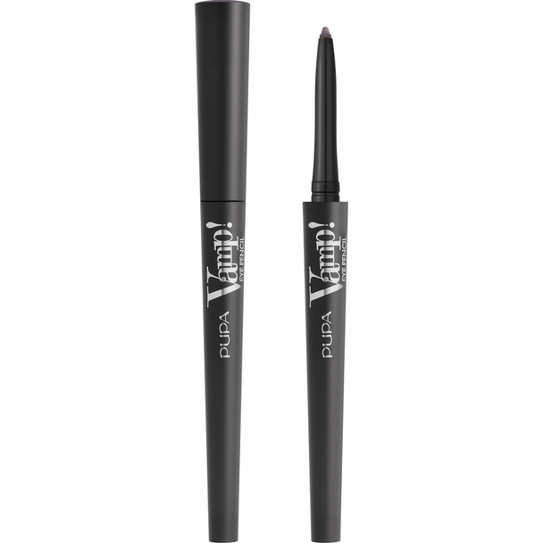 pupa pupa eye pencil vamp! 102 - foto 1 Due matite PUPA Eye Pencil Vamp! 102, una con cappuccio chiuso e una con punta estratta, su sfondo bianco