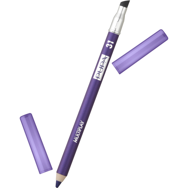Matita occhi PUPA Multiplay 31 viola con cappuccio su sfondo bianco