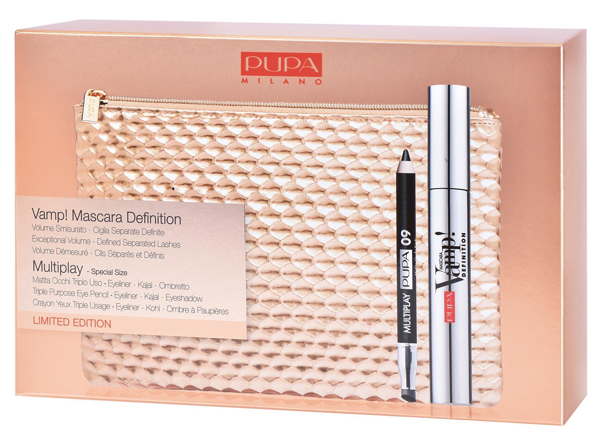 pupa pupa kit vamp!definition+m/play - foto 1 Kit PUPA Vamp!Definition+M/Play: mascara, matita e accessori in confezione beige-rosa