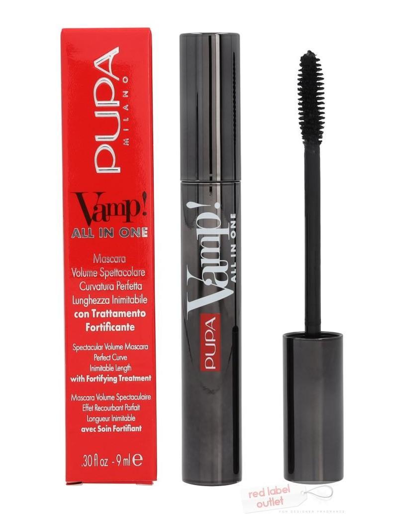 pupa pupa mascara vamp all in one nero - foto 1 PUPA Vamp All in One mascara nero con confezione rossa, tubo nero e applicatore
