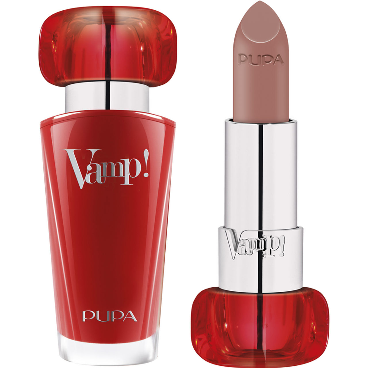 Rossetto PUPA VAMP! 101 con smalto rosso coordinato