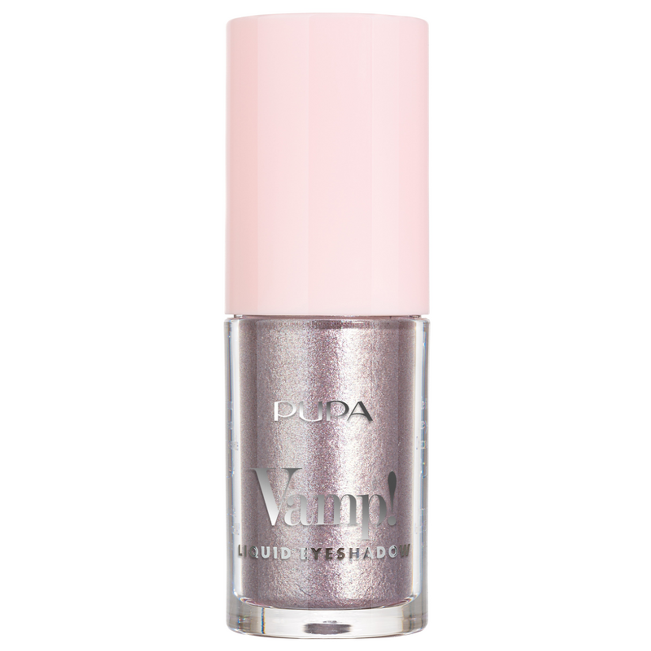 Ombretto liquido PUPA VAMP! con applicatore, flacone trasparente con tappo rosa