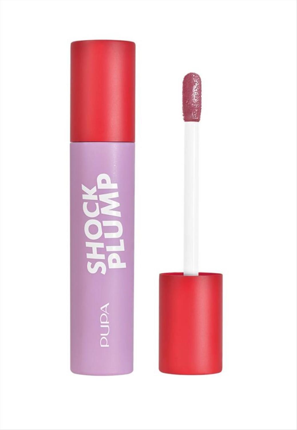 pupa pupa shock plump ph-reag.004 - foto 1 Flacone di rossetto liquido con tubo applicatore bianco, cap rosso, dettaglio della tonalità