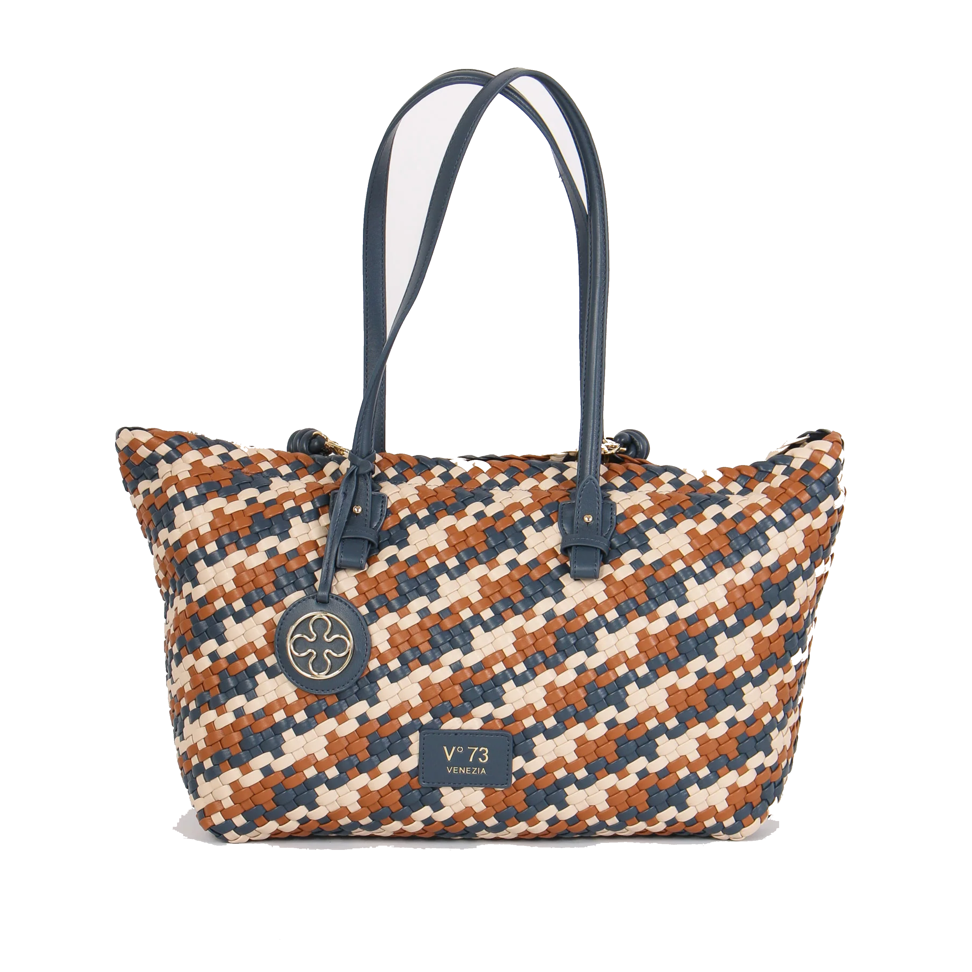 Borsa sintetica donna KORNELIA 73BS8VU01 con manici lunghi, fantasia geometrica