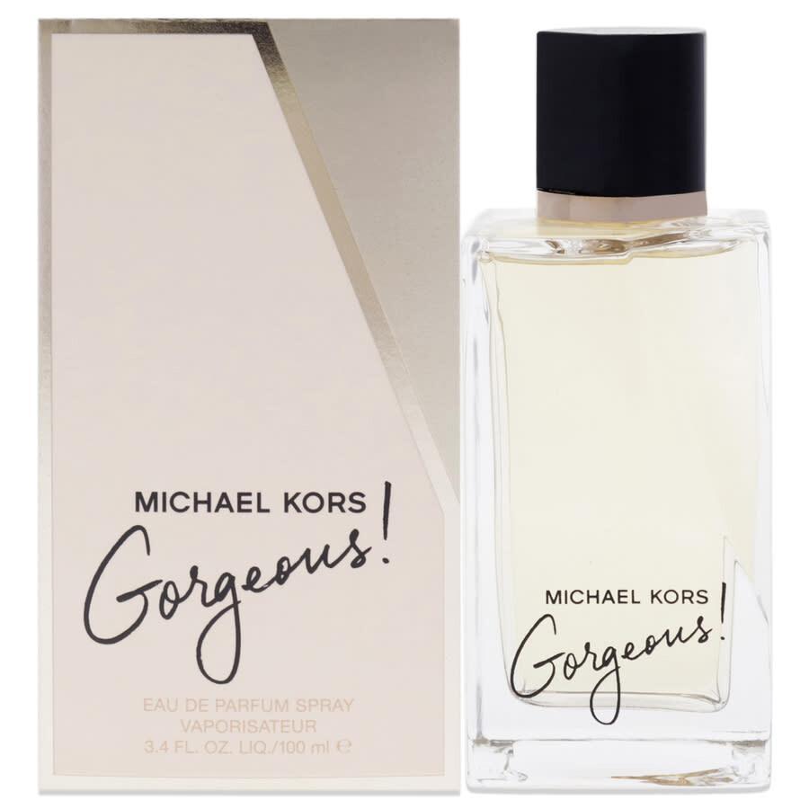 Confezione beige e flacone trasparente con tappo nero di Michael Kors Gorgeous 100ml