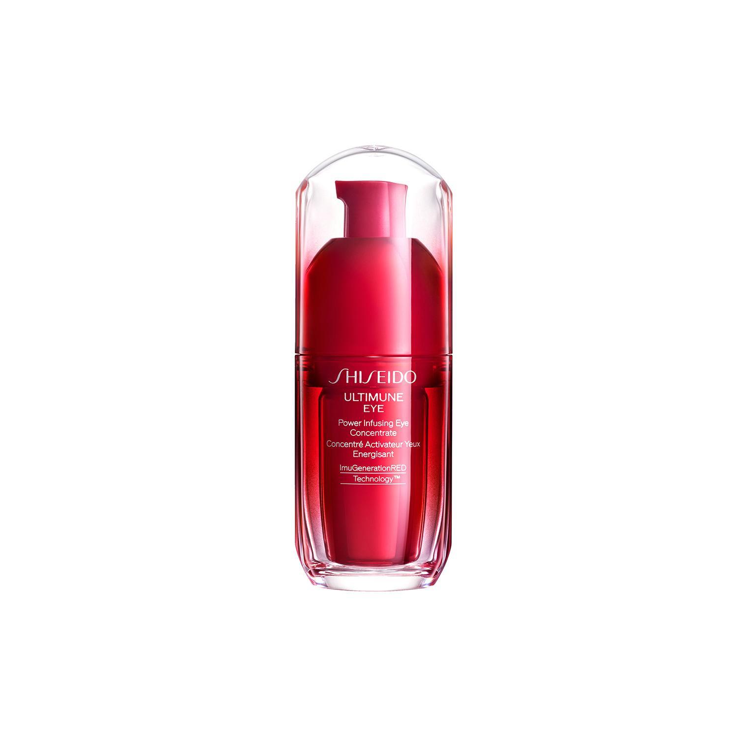shiseido shis.utm siero eye conc.15ml new - foto 1 Flacone siero Ultimune Eye Concentrate Shiseido, colore rosso scuro, confezione trasparente