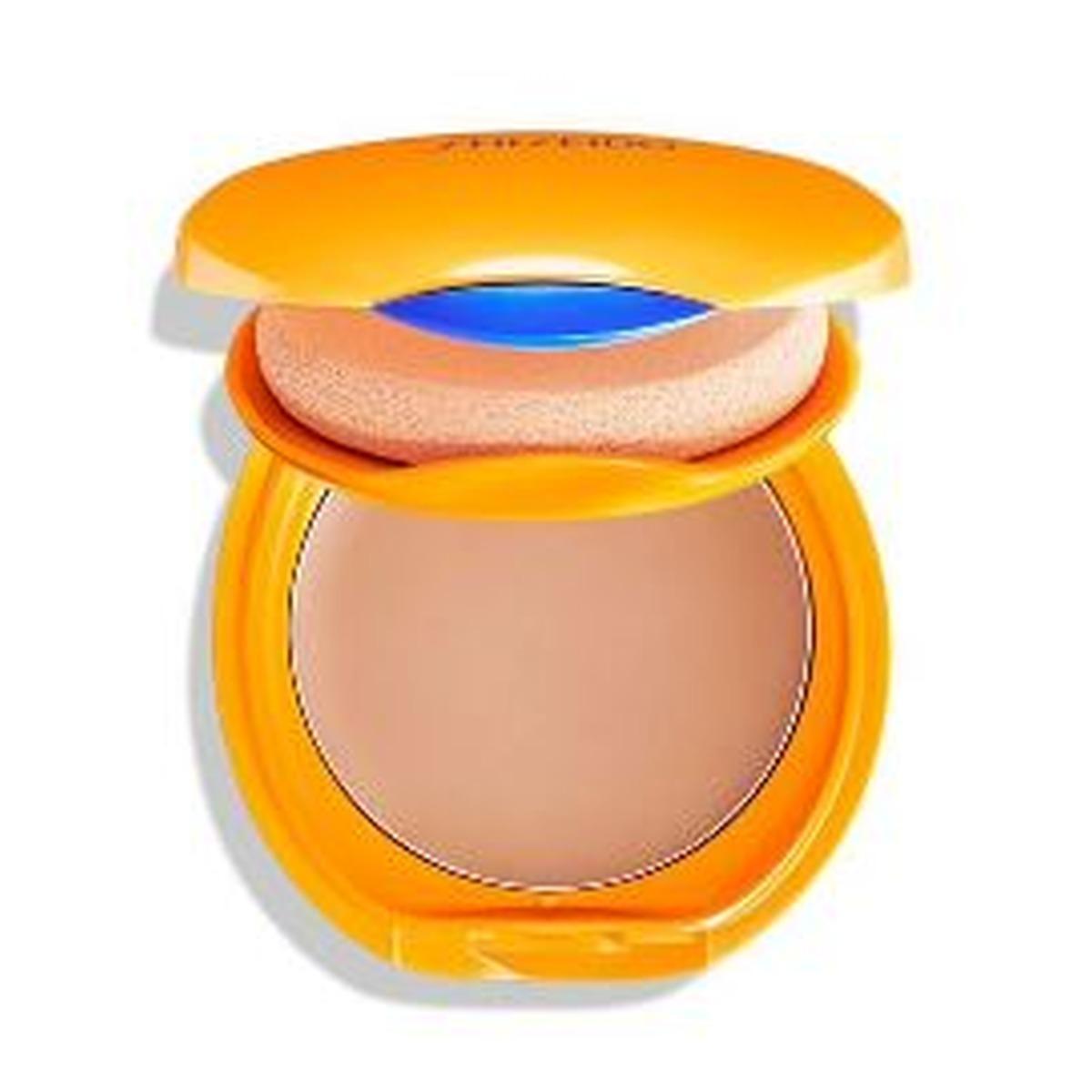Shiseido Sun compact in polvere, confezione arancione, contenitore rotondo 12g