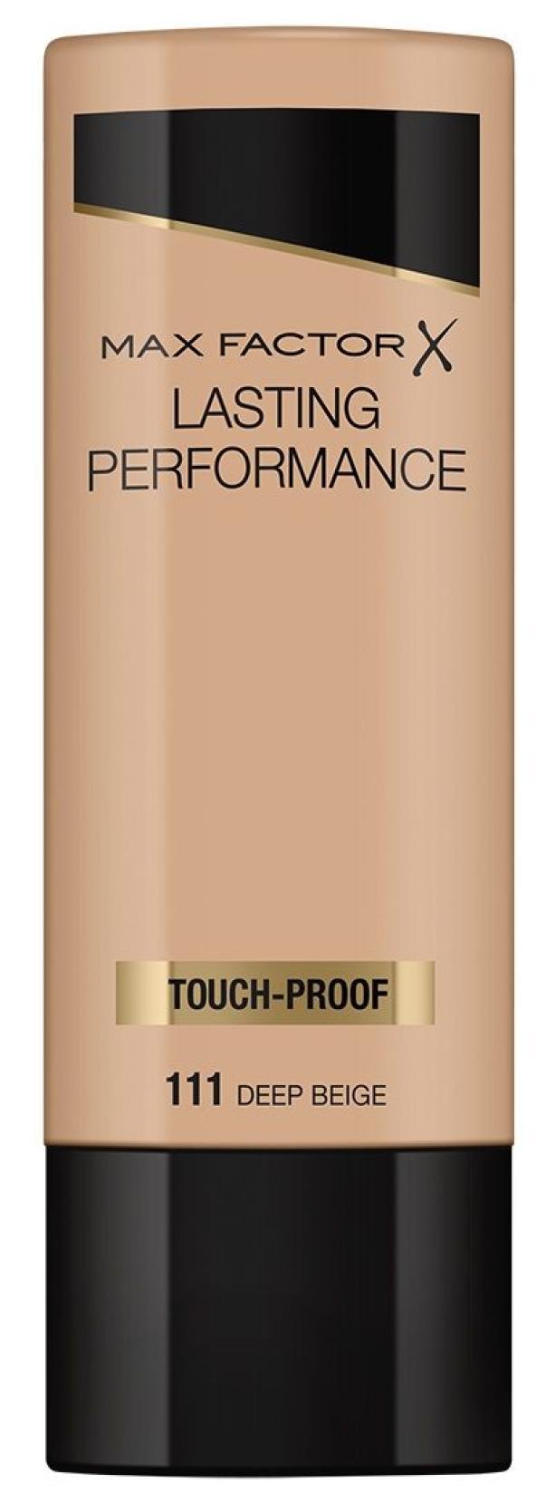 MAX FACTOR Lasting Performance 111 Cool Beige, flacone beige con tappo nero