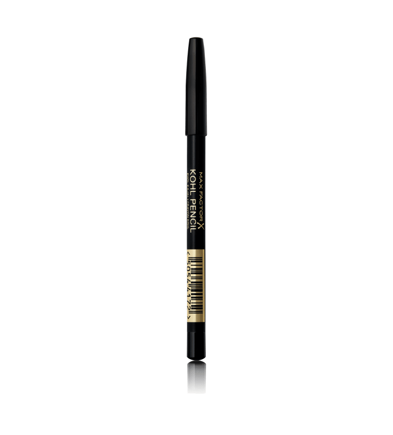 Matita kajal nera MAX FACTOR numero 20, con cap in alto e punta in basso