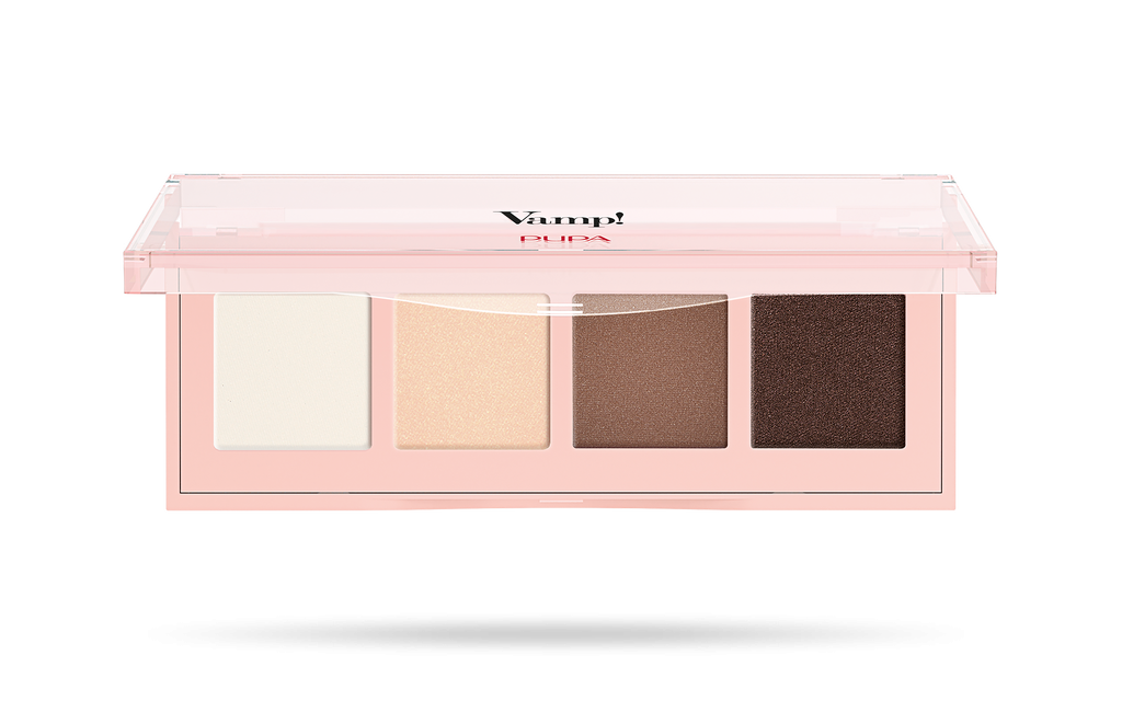 Palette ombretti PUPA 4 colori: bianco, beige, marrone chiaro e scuro