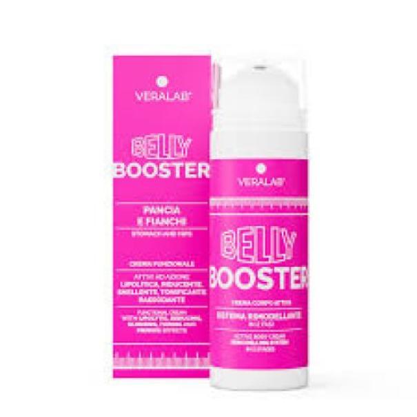 Flacone bianco e rosa Veralab Body Belly Booster con confezione, sfondo bianco