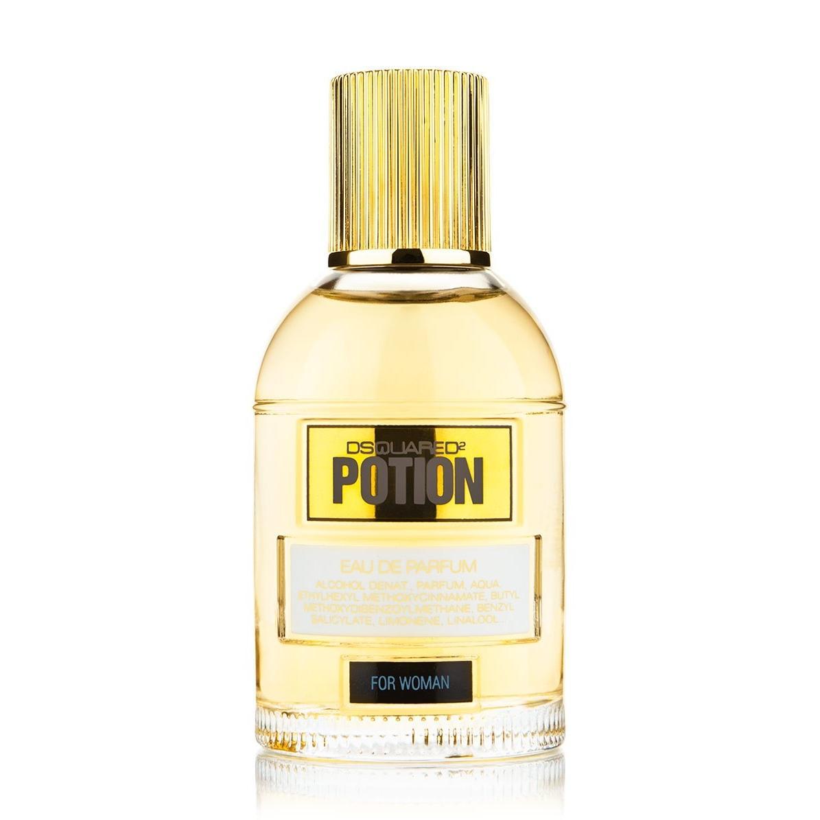 dsquared e.d.p.dsquared potion wom.50 m - foto 1 Bottiglia di profumo Dsquared Potion da 50ml con tappo e etichetta dorata