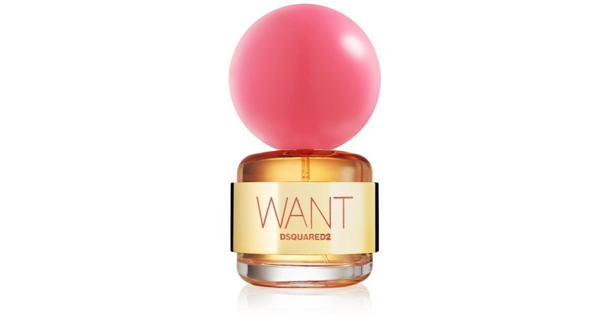 Flacone E.D.P. DSQUARED Pink Ginger 30ml con tappo a sfera rosa, sfondo bianco