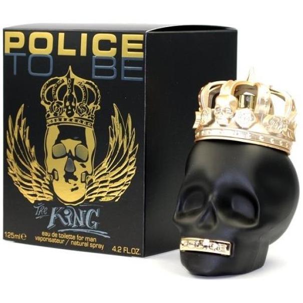 police e.d.t.police to be king 40 ml - foto 1 Confezione profumo POLICE TO BE KING con scatola nera e dorata e flacone a forma di teschio nero con corona