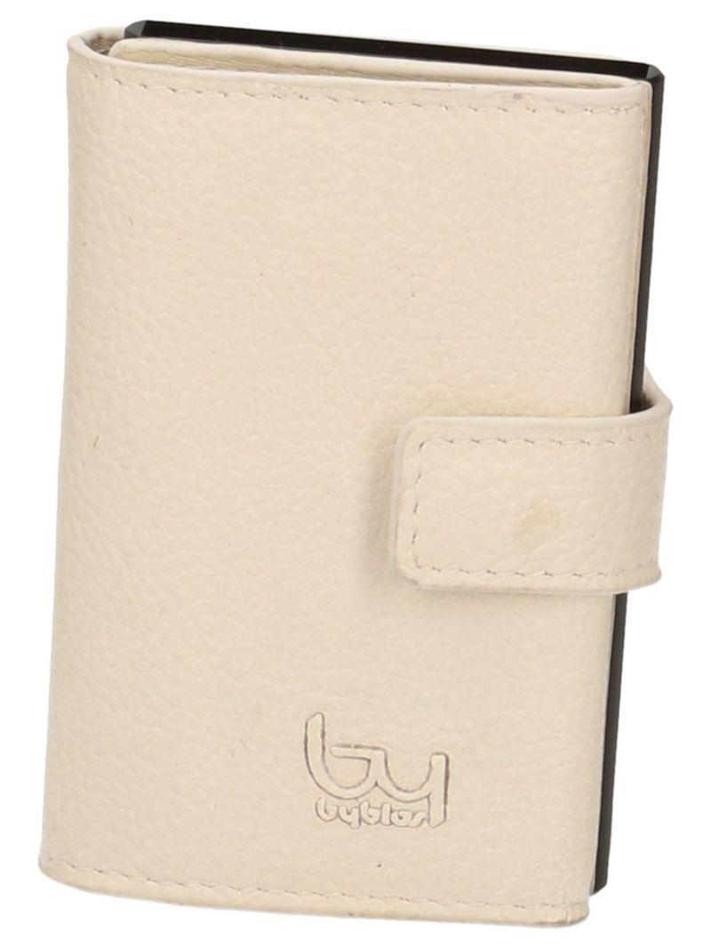 byblos byblos portafoglio sintetico uomo ewan ivory bypp13a02 m8 - foto 1 Portafoglio sintetico beige con chiusura a pressione e logo ricamato