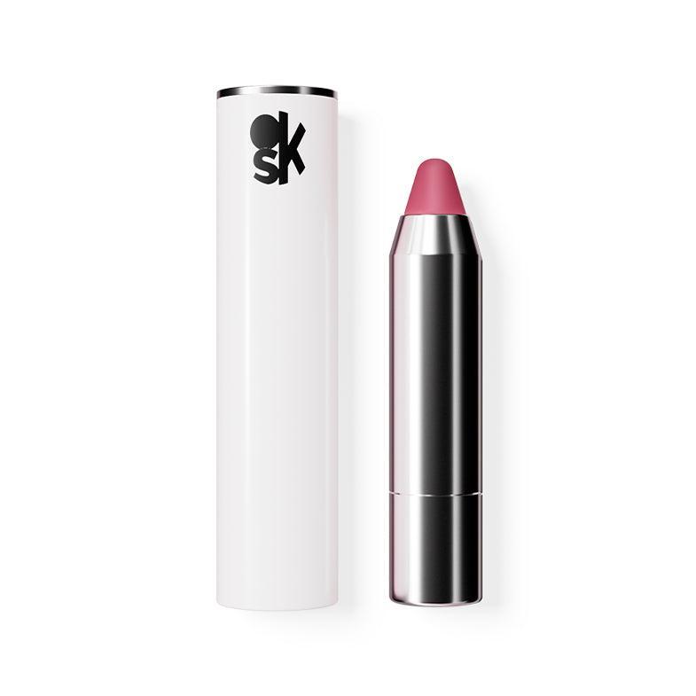 Rossetto velvet rosa con packaging bianco e nero