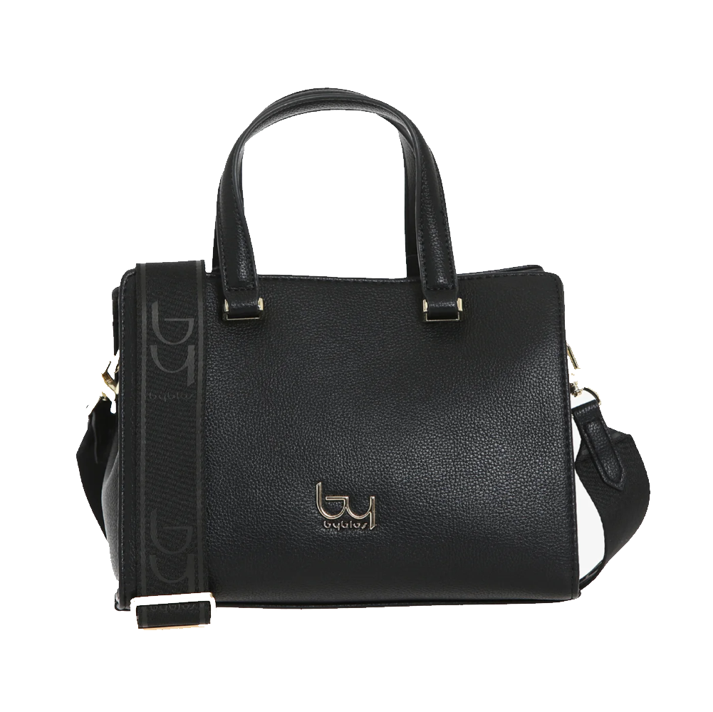 byblos byblos borsa sintetico arabella bybs54b02 t04 nero - foto 1 Borsa Byblos Arabella in sintetico nero con tracolla regolabile e maniglie doppie