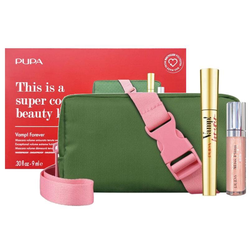 pupa pupa kit vamp!+miss pupa gloss - foto 1 Kit PUPA Vamp con borsa verde, mascara dorato e gloss