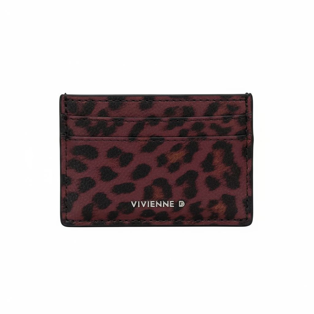 Portacarte donna Vivienne Pop VA020 bordeaux pattern leopardato